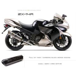 Ligne complète échappement M2 en carbone option black séries Kawasaki ZZR1400