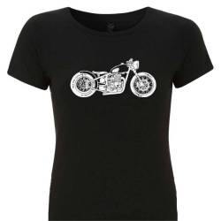Bike pink Oily Rag tee shirt noir femme
