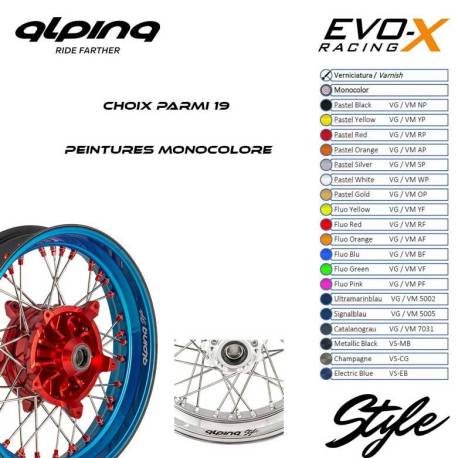 Jante avant rayons tubeless 3,5 X 17 Alpina Ducati MONSTER 696 Pack Style