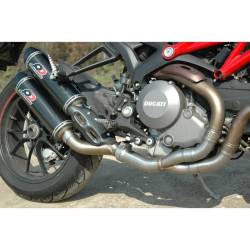 Double échappement titane Ducati Monster 1100 EVO embouts noirs