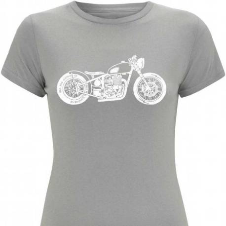 Bike pink Oily Rag tee shirt gris femme