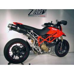 Echappements 2 sorties racing inox-carbone Zard Ducati Hypermotard 796 1100 1100S EVO